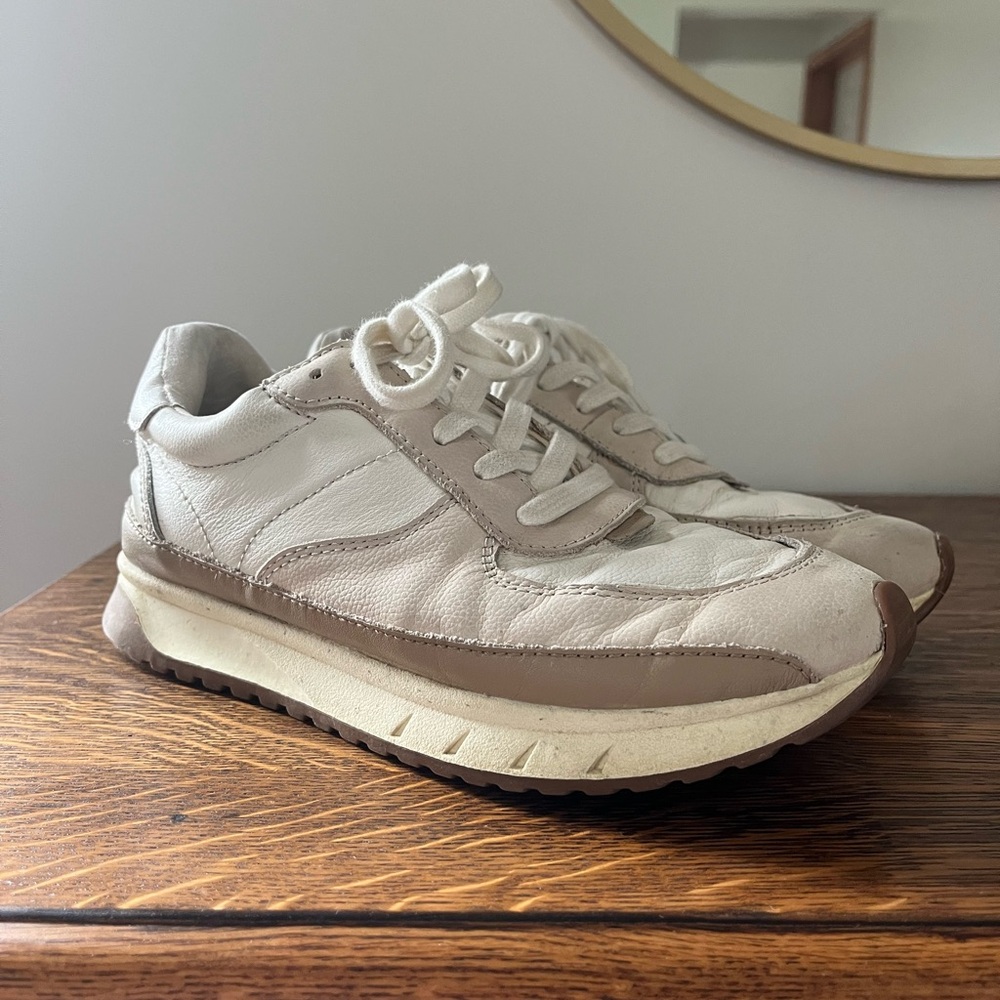 Madewell Cream and Tan Sneakers